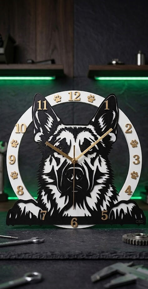 german shepard clock