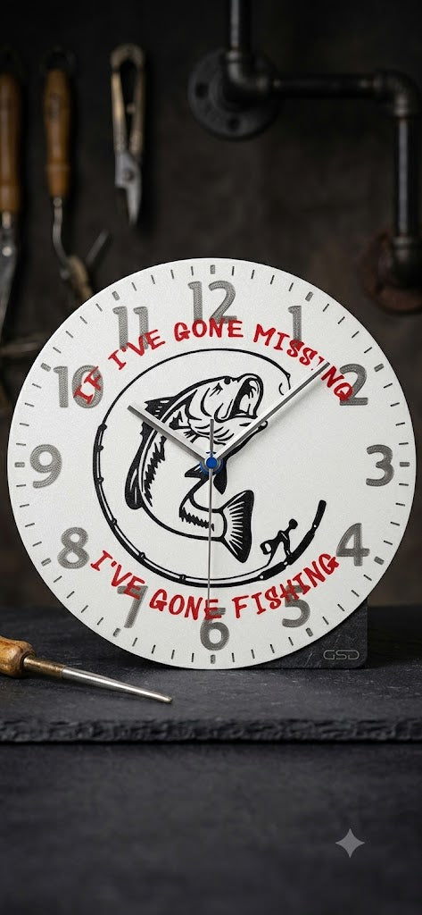 if ive gone missing ive gone fishing wall clock